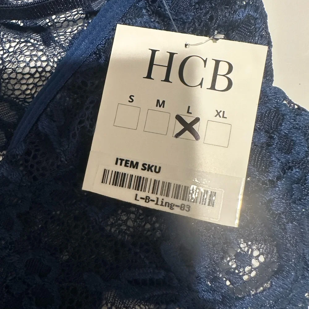 Sexy Lace Bodysuit/Lingerie in Navy Blue- Large